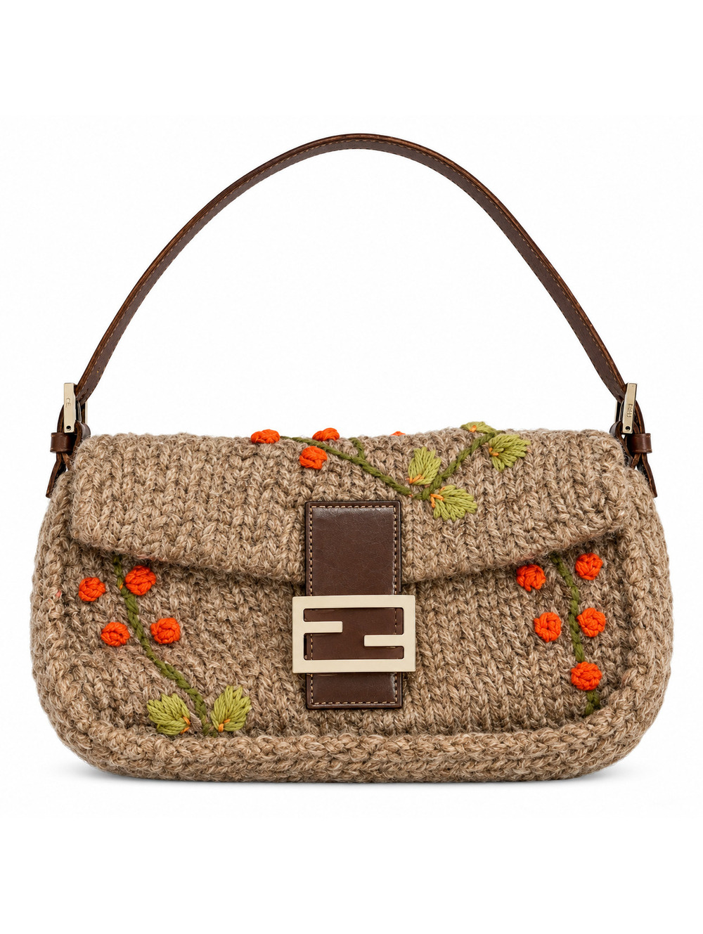 Fendi Wool crochet knit Baguette